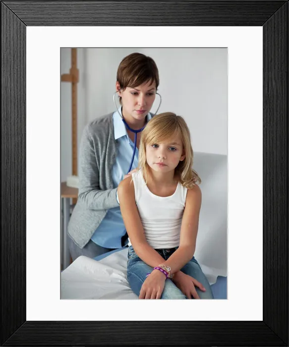 Framed Print : Auscultation, child Framed Print : Auscultation, child