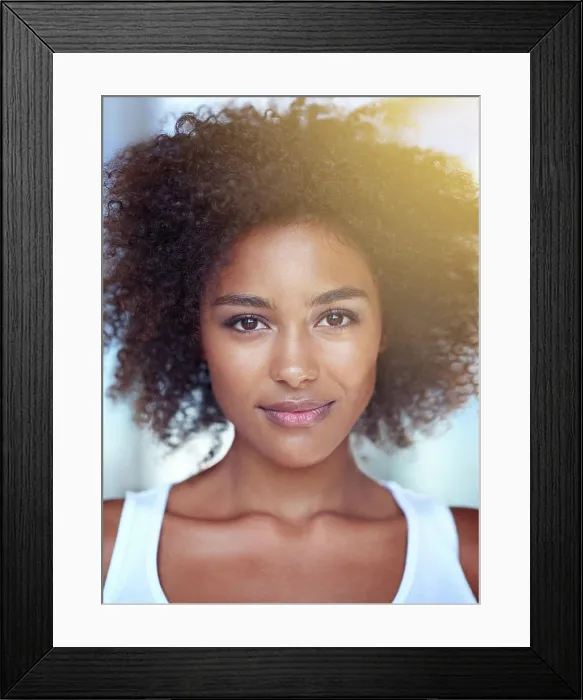 Framed Print : Morning, beauty and portrait of black woman with natural glow on skin from dermatology Framed Print : Morning, beauty and portrait of black woman with natural glow on skin from dermatology