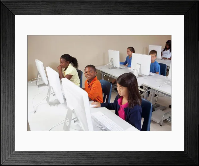 Framed Print : students in computer class Framed Print : students in computer class