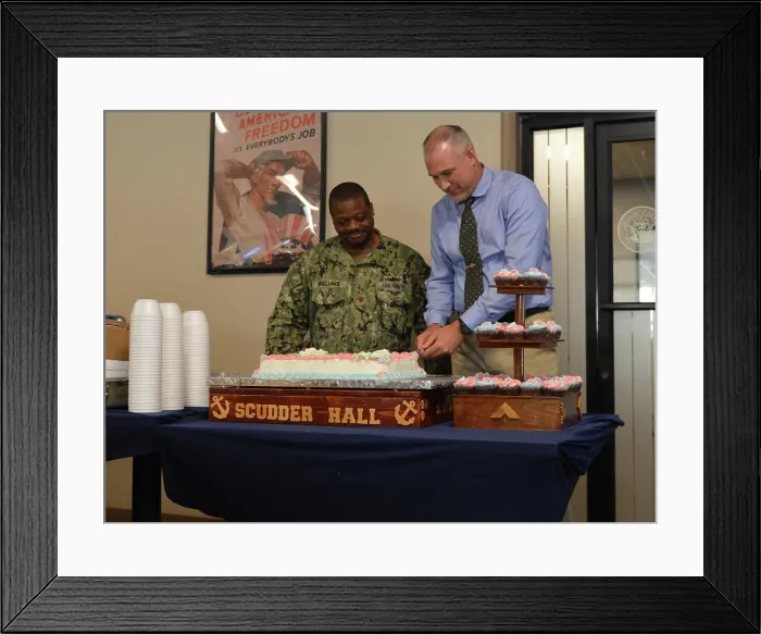 Framed Print : LCDR Alfred Williams, Executive Officer of Naval Weapons Station Yorktown and Matthew Headrick Framed Print : LCDR Alfred Williams, Executive Officer of Naval Weapons Station Yorktown and Matthew Headrick