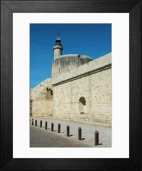 Framed Print : The ramparts with the Tower of Constance of the fortified city of Aigues-Mortes in the Languedoc-Roussillon region of