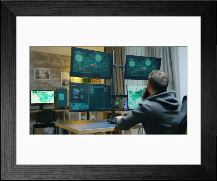 Framed Print : Access denied for cyber criminal trying to hack the government Framed Print : Access denied for cyber criminal trying to hack the government