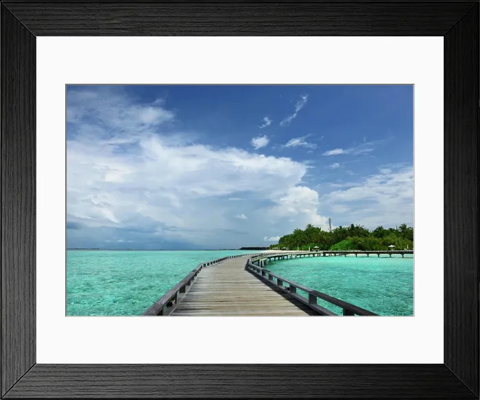 Framed Print : Beautiful beach with jetty Beautiful beach with jetty at Maldives Copyright: xZoonar.com / NikolaixOkhitinx 4442643