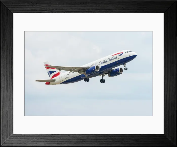 Framed Print : The narrow-body airliner Airbus A320-232 of British Airways