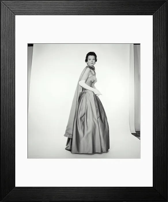 Framed Print : Vintage Photograph. Brunette woman wearing evening gown Framed Print : Vintage Photograph. Brunette woman wearing evening gown