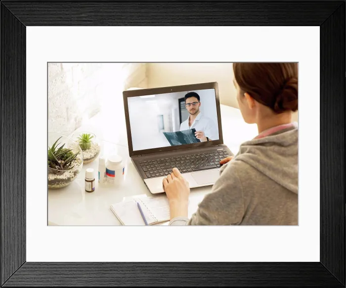 Framed Print : Online medical consultation Framed Print : Online medical consultation