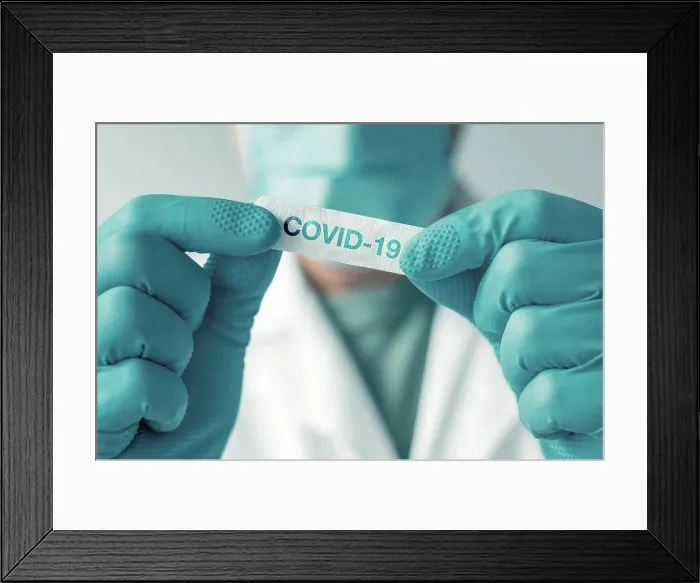 Framed Print : Covid-19 diagnosis, conceptual image Framed Print : Covid-19 diagnosis, conceptual image