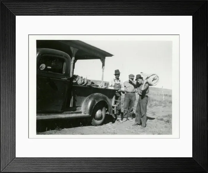 Framed Print : Spring Development Crew Unloads Camp Outfits Framed Print : Spring Development Crew Unloads Camp Outfits