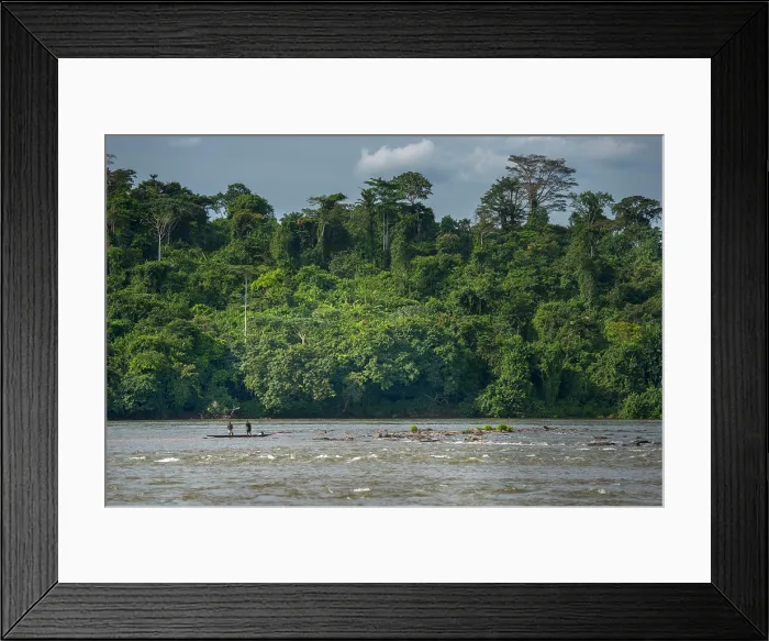 Framed Print : Fishermen on the Ogüe River, (Ogoue)
