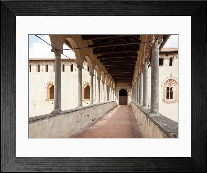 Framed Print : Bridge with medieval porch for access to falconry Framed Print : Bridge with medieval porch for access to falconry