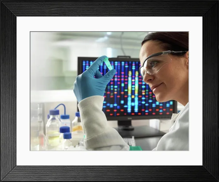 Framed Print : DNA research