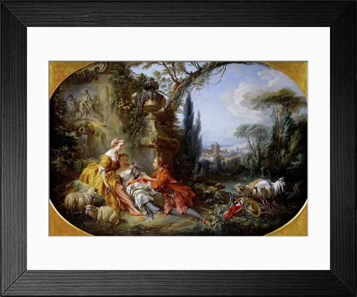 Framed Print : Les Charmes de la vie champetre (Delights of country life) by Boucher