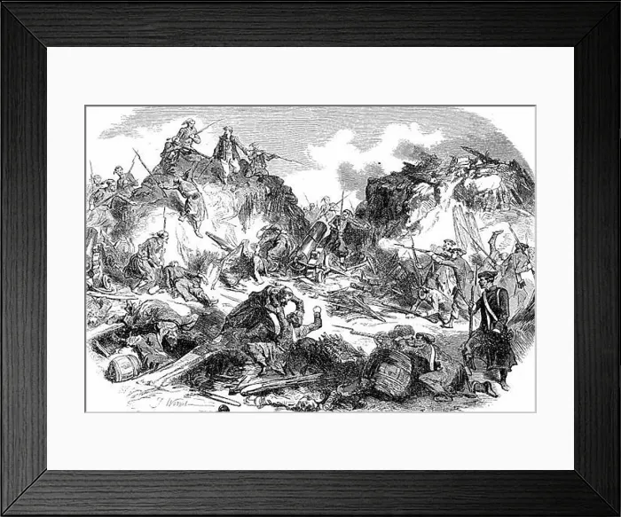 Framed Print : Crimean War 1853-1856, conquest of a Russian military battery, woodcut, Russia, Europe Framed Print : Crimean War 1853-1856, conquest of a Russian military battery, woodcut, Russia, Europe
