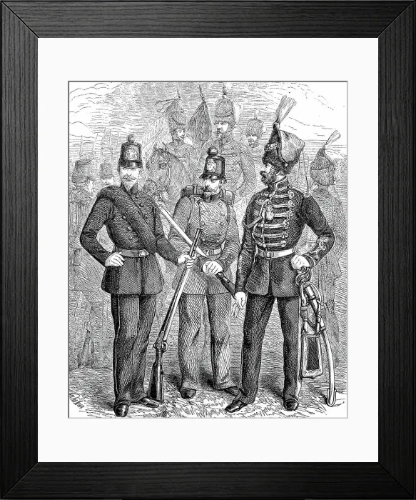 Framed Print : Männer der deutschen und englischen Fremdenlegion in Uniform
