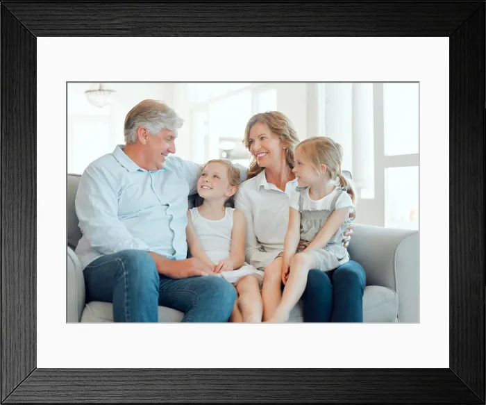 Framed Print : Grandparents, girls and happy on sofa at home for bonding Framed Print : Grandparents, girls and happy on sofa at home for bonding