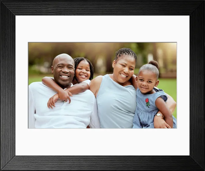 Framed Print : Happy black family, kids and portrait in park with love Framed Print : Happy black family, kids and portrait in park with love