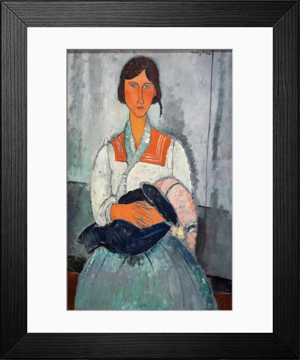 Framed Print : Gypsy Woman with Baby Oil on canvas; 1919 Amedeo Modigliani; Italian; 1884 - 1920