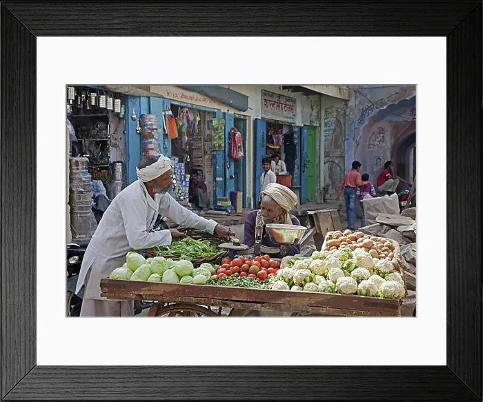 Framed Print : Vendors selling vegetables on wooden cart at market in Barsana, Varsana, Uttar Pradesh, India, Asia Framed Print : Vendors selling vegetables on wooden cart at market in Barsana, Varsana, Uttar Pradesh, India, Asia