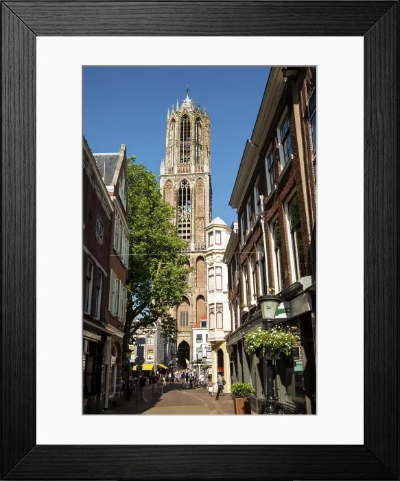 Framed Print : Famous fourteenth century Dom church tower in city of Utrecht, Netherlands Framed Print : Famous fourteenth century Dom church tower in city of Utrecht, Netherlands