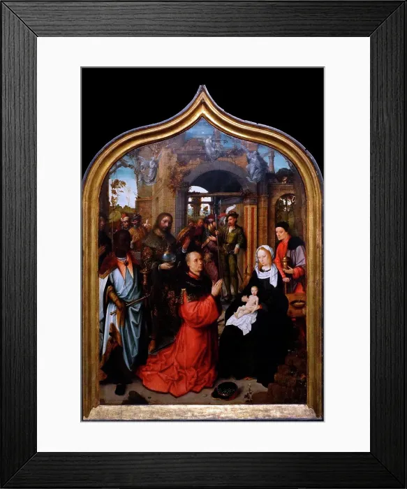 Framed Print : Triptych: The Adoration of the Magi by Adriaen Isenbrandt (1480-1551) Flemish Northern Renaissance painter Framed Print : Triptych: The Adoration of the Magi by Adriaen Isenbrandt (1480-1551) Flemish Northern Renaissance painter