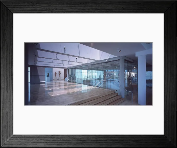 Framed Print : new asian galleries view from restaurant to new and old galleries