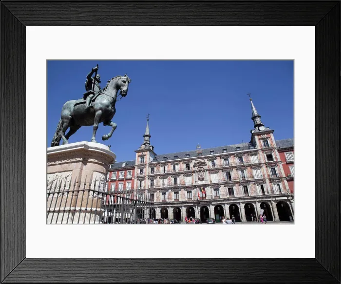 Framed Print : Spain, Madrid, Statue of King Philip III on horseback, Plaza Mayor Framed Print : Spain, Madrid, Statue of King Philip III on horseback, Plaza Mayor