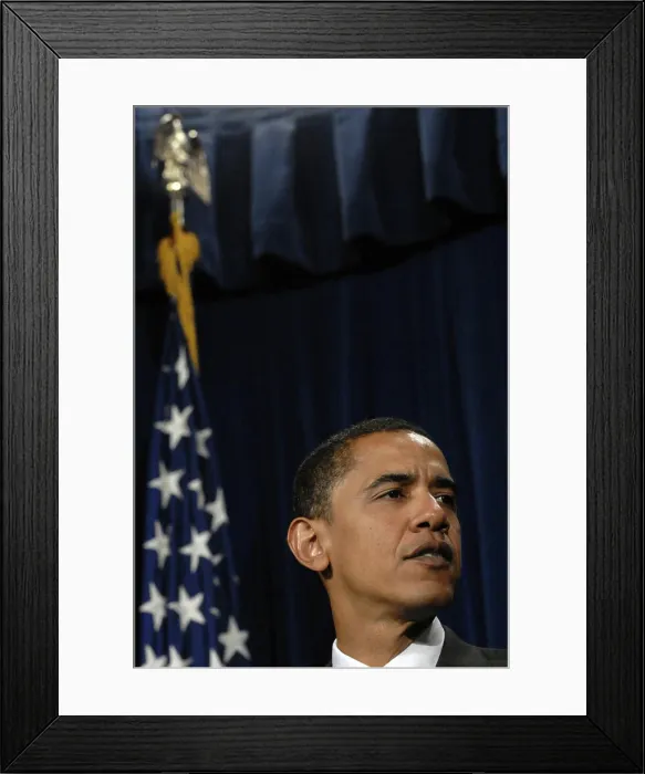 Framed Print : Barack Obama joins other Senators in discussing plans for America's energy independence Framed Print : Barack Obama joins other Senators in discussing plans for America's energy independence