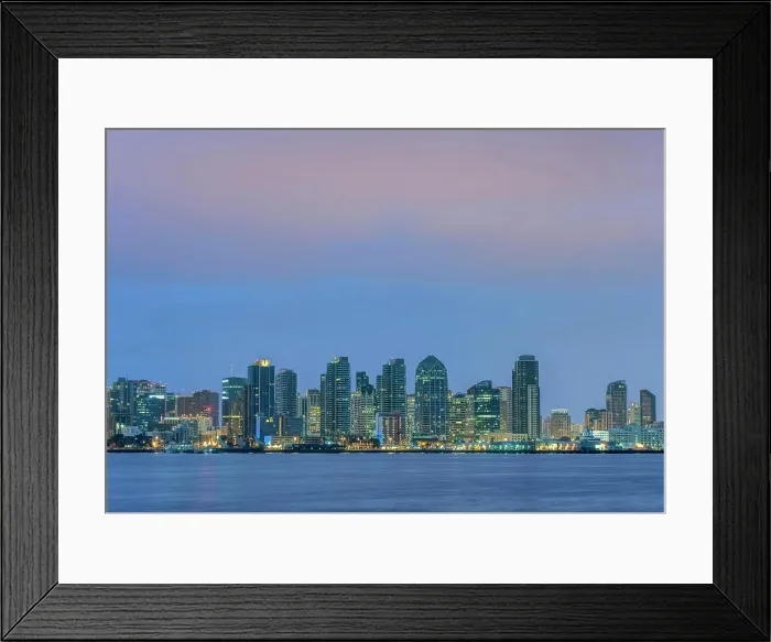 Framed Print : USA, California, Harbor Island, San Diego Skyline at Dawn Framed Print : USA, California, Harbor Island, San Diego Skyline at Dawn