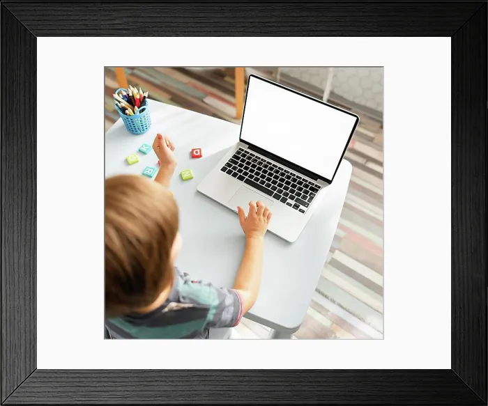 Framed Print : High view online school interactions Framed Print : High view online school interactions