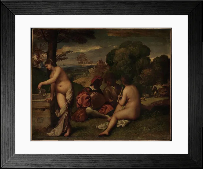 Framed Print : Pastoral Concert by Giorgione (1476-1510) /  Louvre