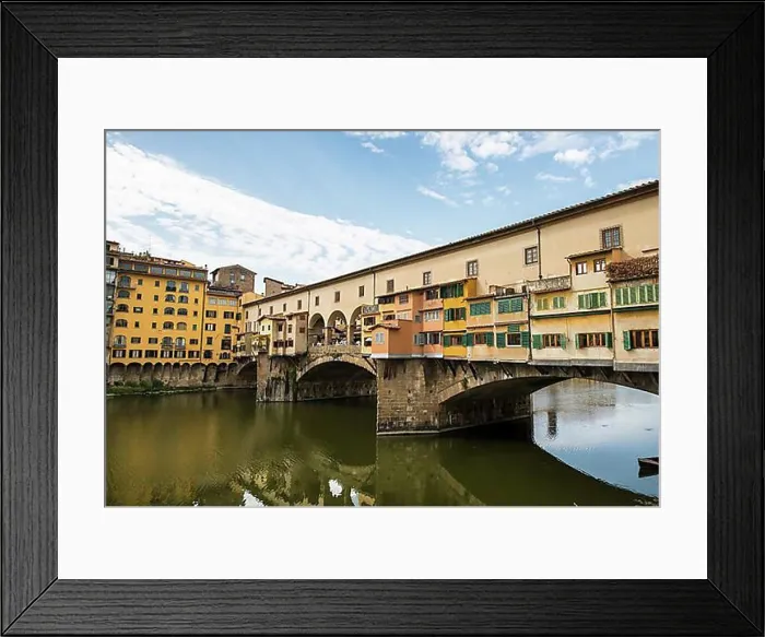 Framed Print : Historic centre of Florence with Ponte Vecchio over the Arno River