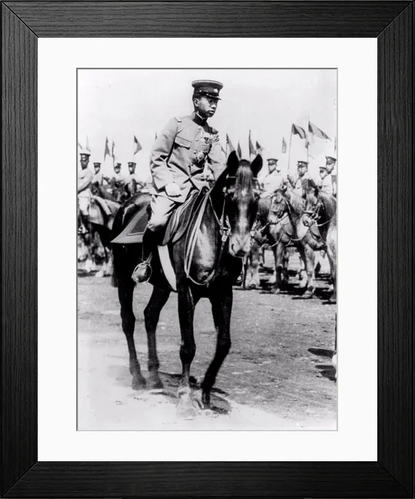Framed Print : Emperor Hirohito of Japan on horseback, reviewing troops of the Japanese Army 1928 Framed Print : Emperor Hirohito of Japan on horseback, reviewing troops of the Japanese Army 1928