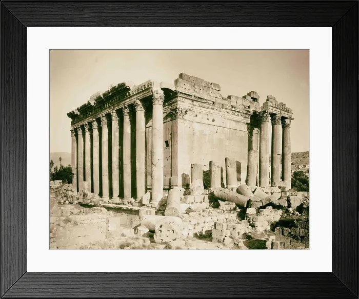 Framed Print : Baalbek (Heliopolis), etc. Columns of Temple of Bacchus. 1898, Lebanon, Baʻlabakk Framed Print : Baalbek (Heliopolis), etc. Columns of Temple of Bacchus. 1898, Lebanon, Baʻlabakk