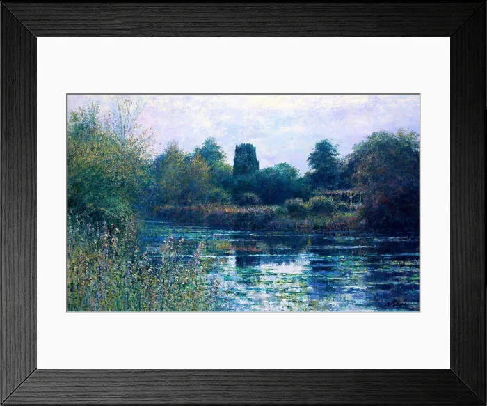 Framed Print : View Towards the Pergola from the Westside of the Pond-Early Morning Framed Print : View Towards the Pergola from the Westside of the Pond-Early Morning