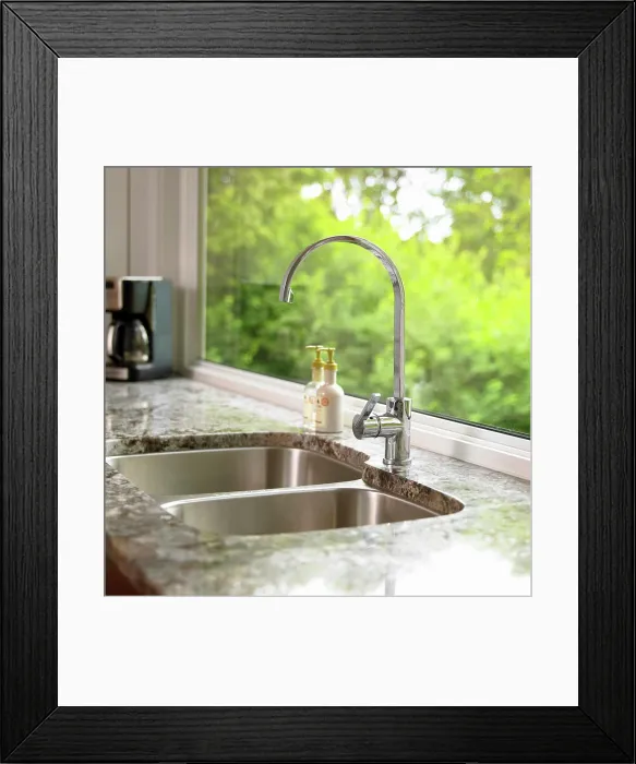 Framed Print : Detail Of Kitchen Sink With Granite Countertop; Victoria Vancouver Island British Columbia Canada Framed Print : Detail Of Kitchen Sink With Granite Countertop; Victoria Vancouver Island British Columbia Canada