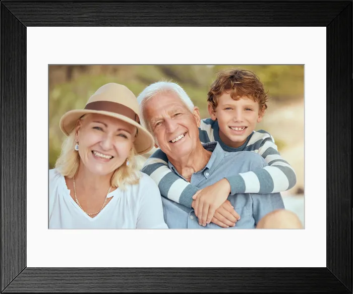 Framed Print : Happy family, portrait of grandparents or boy at beach for summer fun Framed Print : Happy family, portrait of grandparents or boy at beach for summer fun