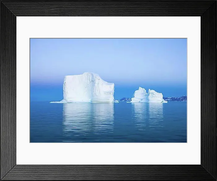 Framed Print : Blue hour icebergs, Scoresbysund, East Greenland, Greenland, North America