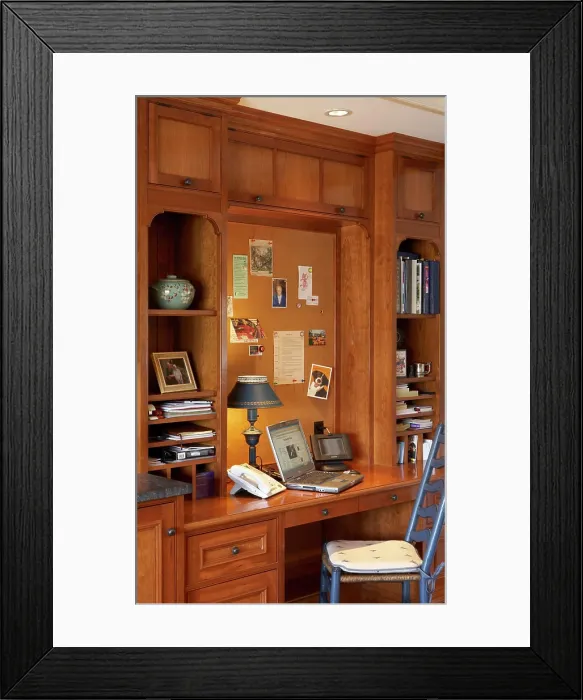 Framed Print : Work area in kitchen. Sullivan Mansion, New England, United States. Architect: n.a, 2009 Framed Print : Work area in kitchen. Sullivan Mansion, New England, United States. Architect: n.a, 2009