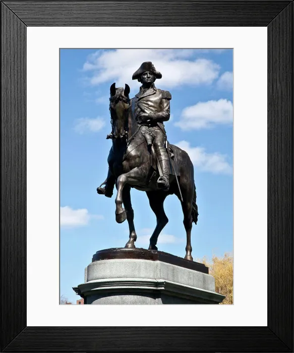 Framed Print : USA, Massachusetts, Boston, Boston Commons, George Washington statue Framed Print : USA, Massachusetts, Boston, Boston Commons, George Washington statue