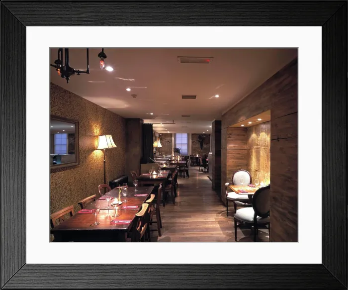Framed Print : boffey restaurant overall interior view