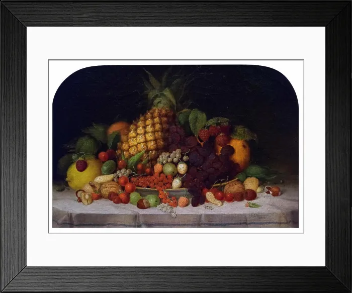 Framed Print : Fruit Piece; 1849; Oil on canvas Robert Scott Duncanson; American; 1821-72 Framed Print : Fruit Piece; 1849; Oil on canvas Robert Scott Duncanson; American; 1821-72
