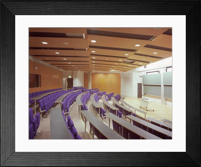 Framed Print : maths centre, cambridge university interior: large lecture hall Framed Print : maths centre, cambridge university interior: large lecture hall