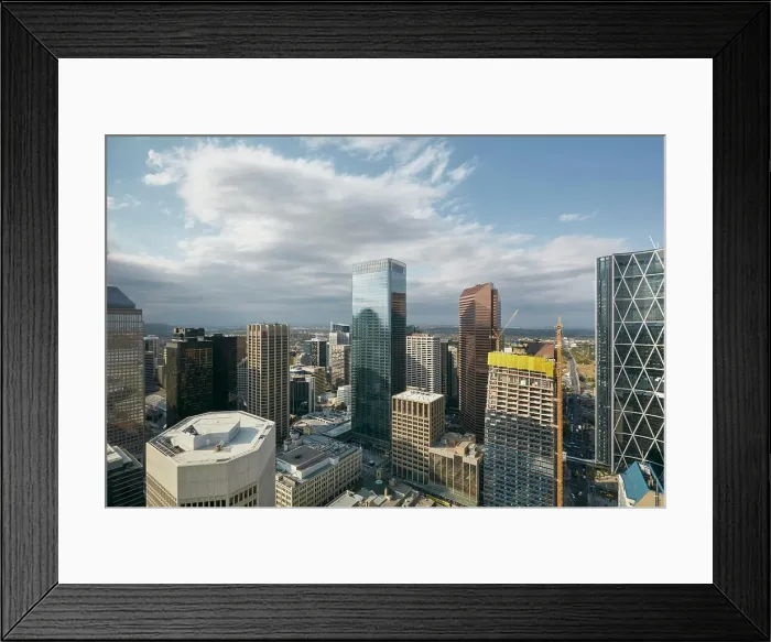 Framed Print : Calgary skyline. Brookfield Place, Calgary, Canada. Architect: Dialog, 2018 Framed Print : Calgary skyline. Brookfield Place, Calgary, Canada. Architect: Dialog, 2018