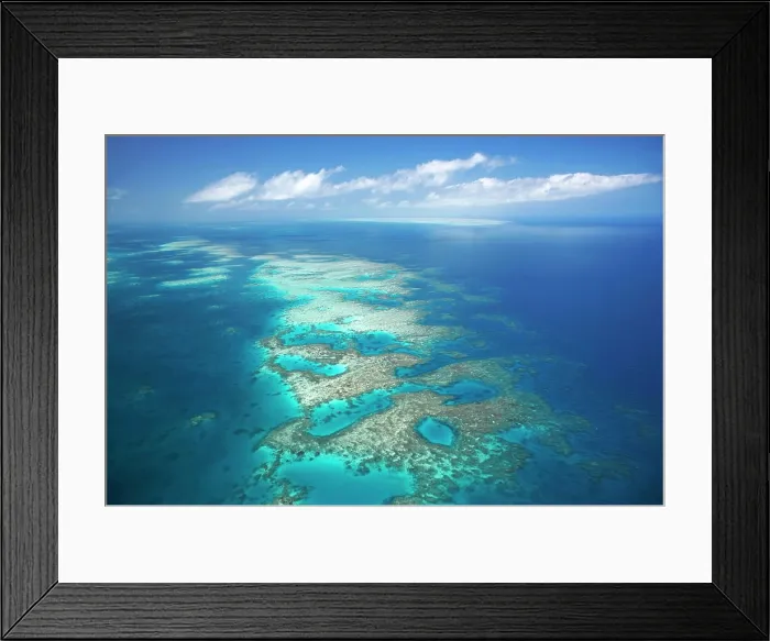 Framed Print : Tongue Reef, Great Barrier Reef Marine Park, North Queensland, Australia - aerial Framed Print : Tongue Reef, Great Barrier Reef Marine Park, North Queensland, Australia - aerial