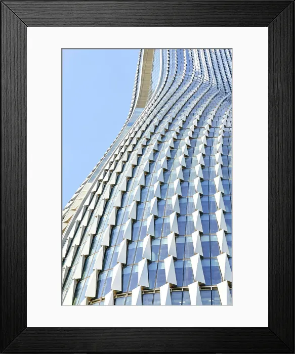 Framed Print : Detail of cladding. Raffles City Hangzhou, Hangzhou, China. Architect: UNStudio, 2017