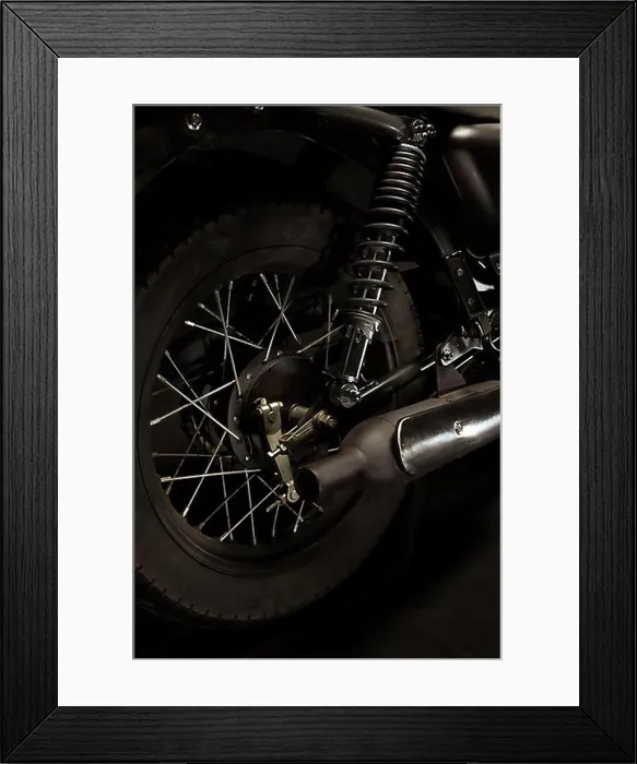 Framed Print : Wheels cafe racer style motorbike Framed Print : Wheels cafe racer style motorbike