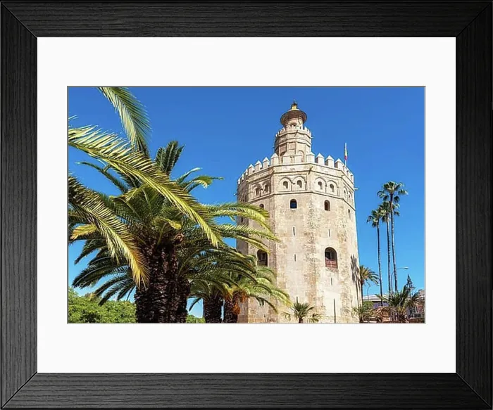 Framed Print : Torre del Oro Gold Tower medieval landmark from early 13th century in Seville, Spain, Andalusia region, Europe Framed Print : Torre del Oro Gold Tower medieval landmark from early 13th century in Seville, Spain, Andalusia region, Europe