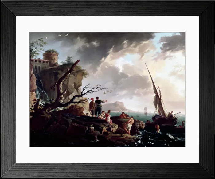 Framed Print : Journey's End, Vernet, Claude-Joseph (1714-1789 / French) Framed Print : Journey's End, Vernet, Claude-Joseph (1714-1789 / French)