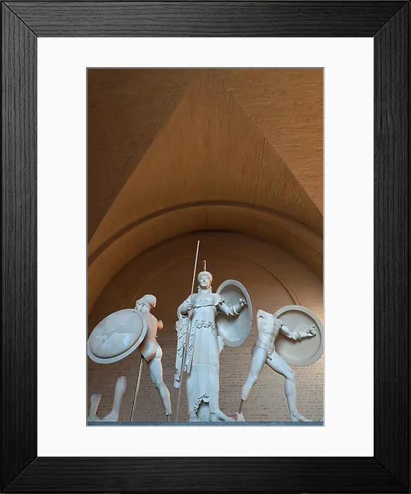 Framed Print : Sculptures of the West pediment of Aegina with Athena, Glyptothek, Koenigsplatz, Munich, Bavaria, Germany, Europe Framed Print : Sculptures of the West pediment of Aegina with Athena, Glyptothek, Koenigsplatz, Munich, Bavaria, Germany, Europe