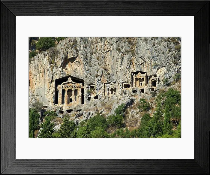 Framed Print : Rock tombs of Caunos near Marmaris, Turkish Aegean Coast, Turkey, Asia Framed Print : Rock tombs of Caunos near Marmaris, Turkish Aegean Coast, Turkey, Asia